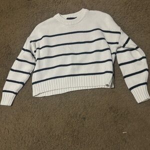 🐚🌾Jenni Kayne Chloe Crewneck Striped White and Black